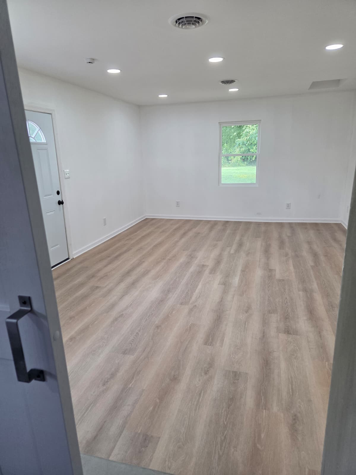 Interior room after flooring installation